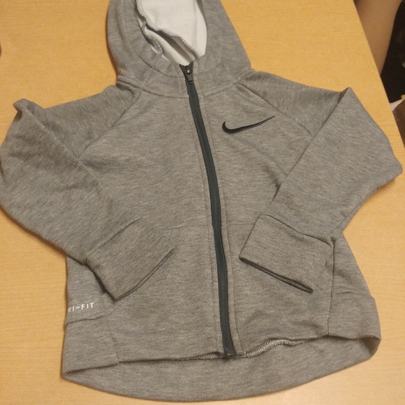 Nike Other - Nike • Girls Unisex Zip Front Hoodie Hooded Gray dri fit kids unisex sweatshirt